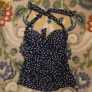 **NEW Women's Polka Dot Halter Tankini Top